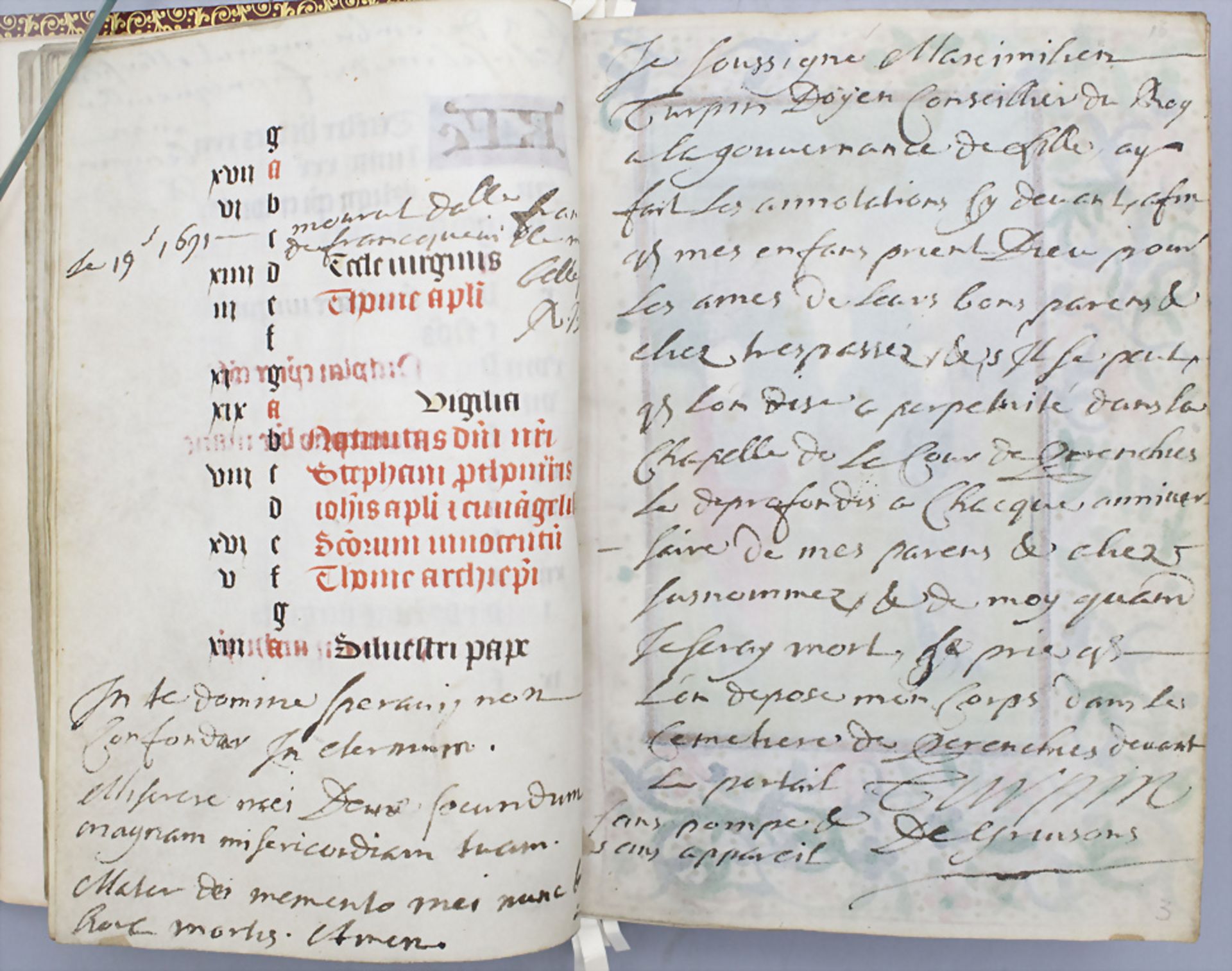 Pracht-Manuskript, Stundenbuch / A gothic splendid book of hours with illuminations, wohl ... - Bild 10 aus 33