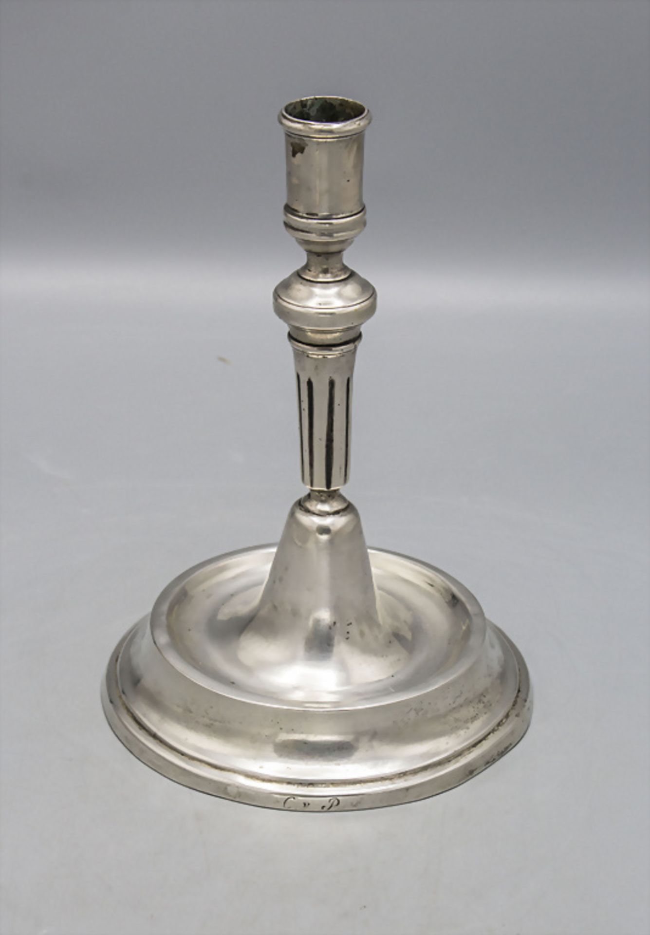 Barock Kerzenleuchter / A Baroque silver candlestick, Ferdinand Christian Krebs, ...