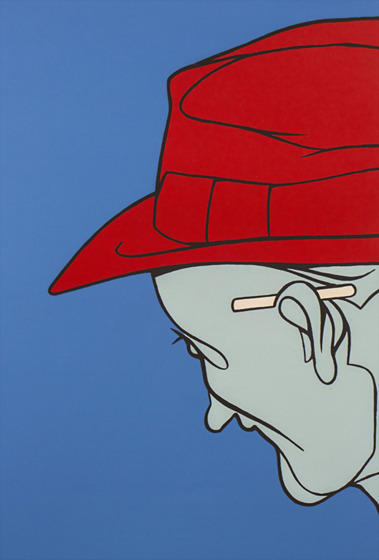 Valerio ADAMI (*1935), 'Mann mit rotem Hut' / 'A man in a red hat' - Image 5 of 6