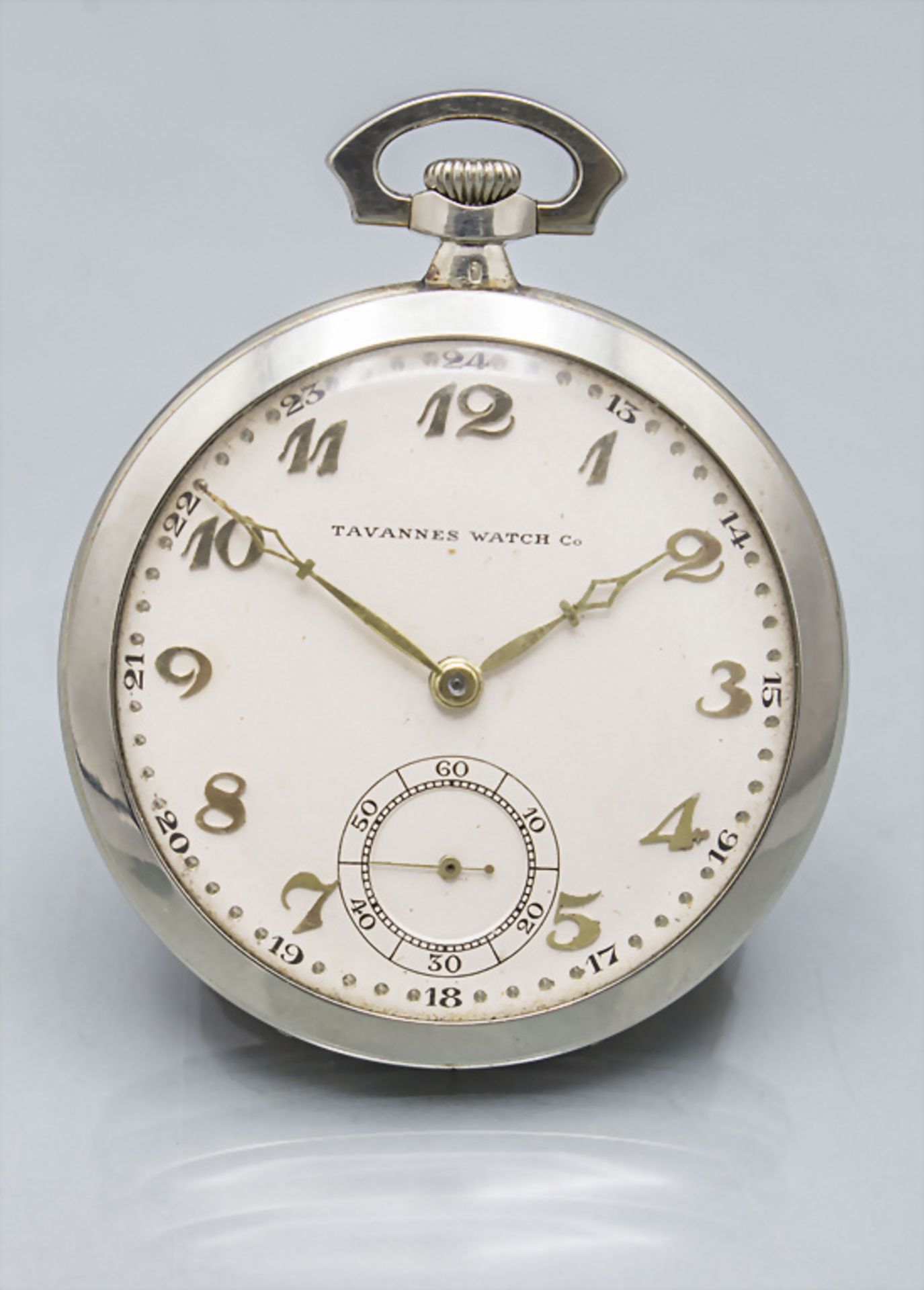 Offene Art Déco Taschenuhr / An 18 ct gold open faced watch, Tavannes Watch Co. Swiss, um 1925