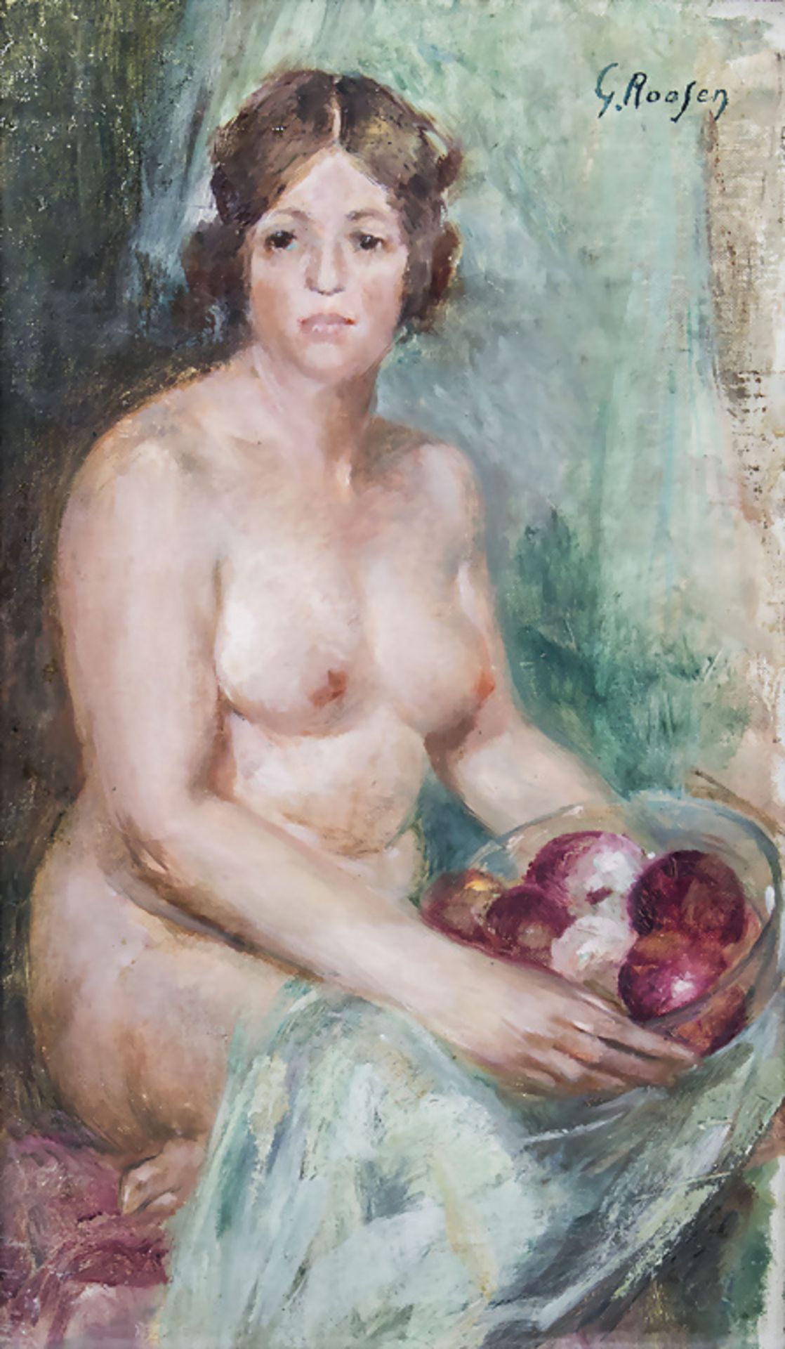 Gérard ROOSEN (1869-1935), 'Akt mit Granatäpfeln' / 'Nude with pomegranates'