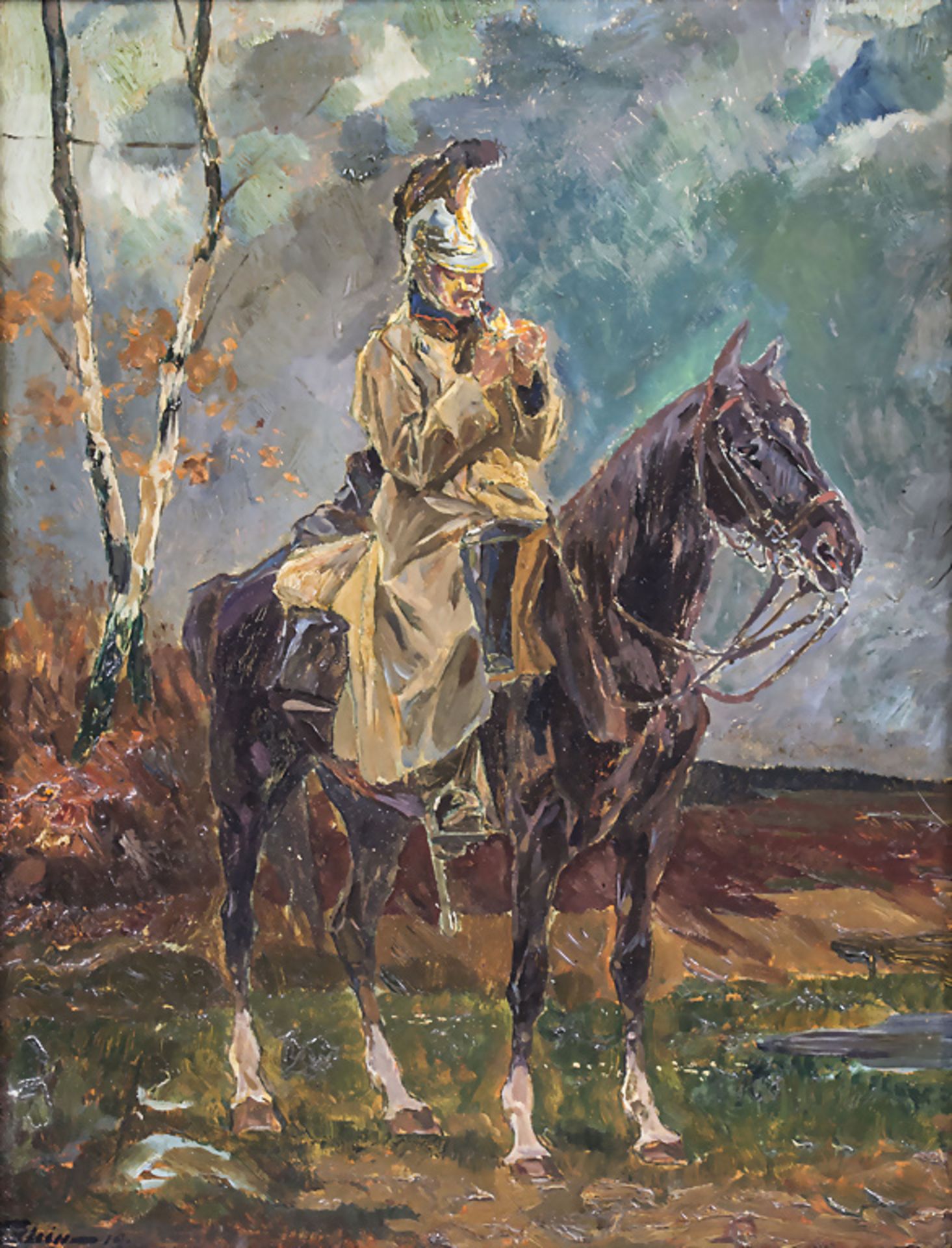 Fritz KLEIN (1882-1953), 'Hauptmann zu Pferde' / 'Captain on horse'