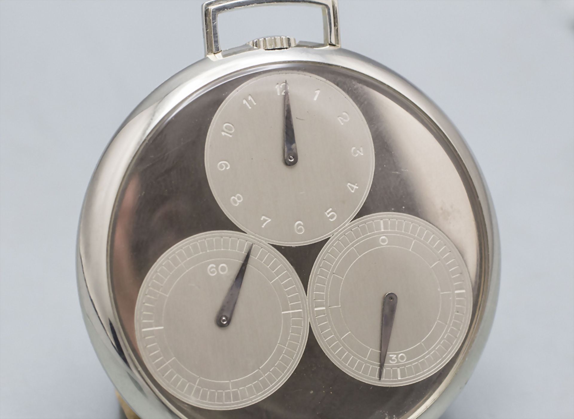 Offene Art Déco Taschenuhr - Regulator / An 18 ct gold open faced watch, Haas Neveux & Co., ... - Bild 3 aus 7