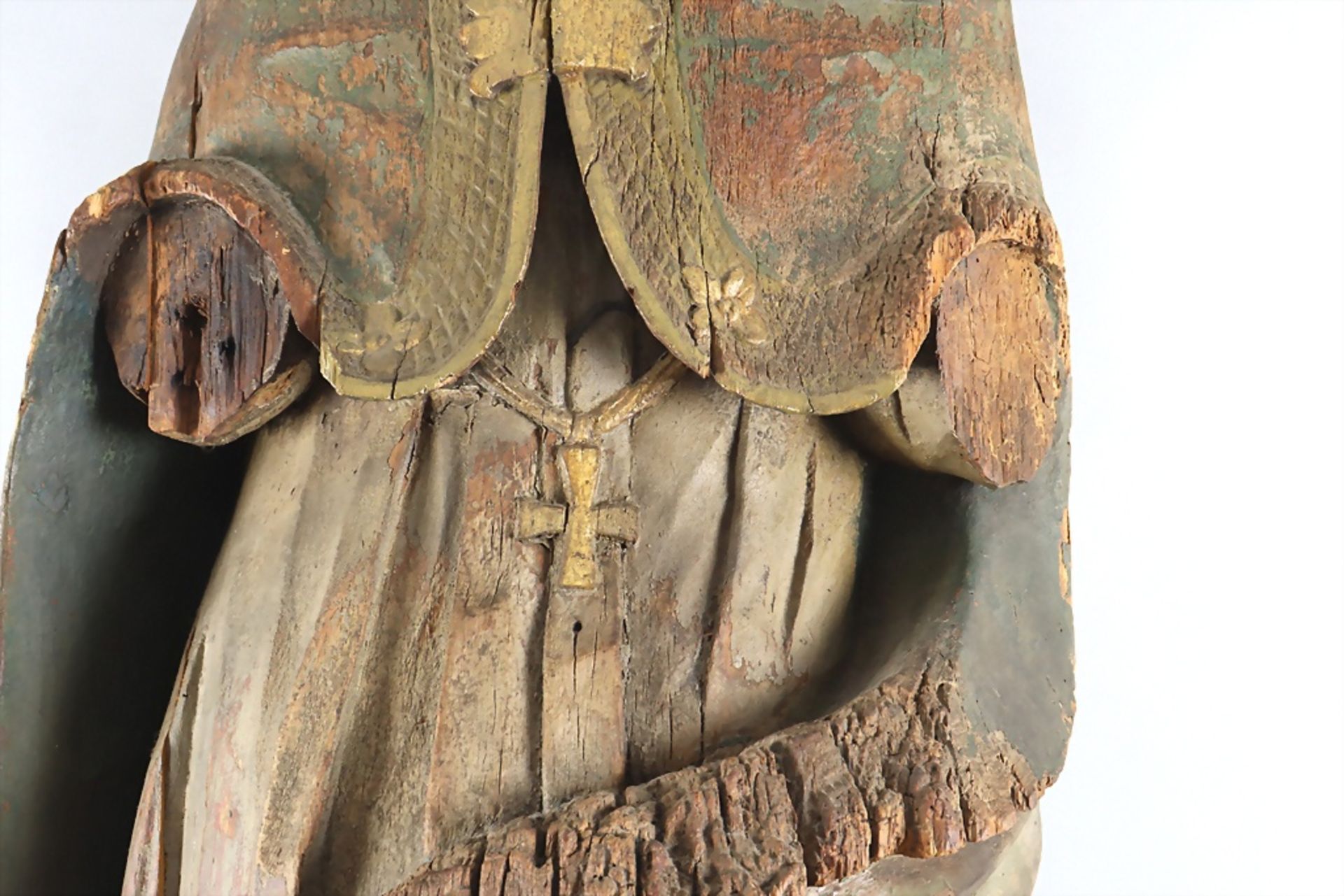 Heiligenfigur / A wooden sculpture of a saint, um 1700 - Bild 4 aus 6