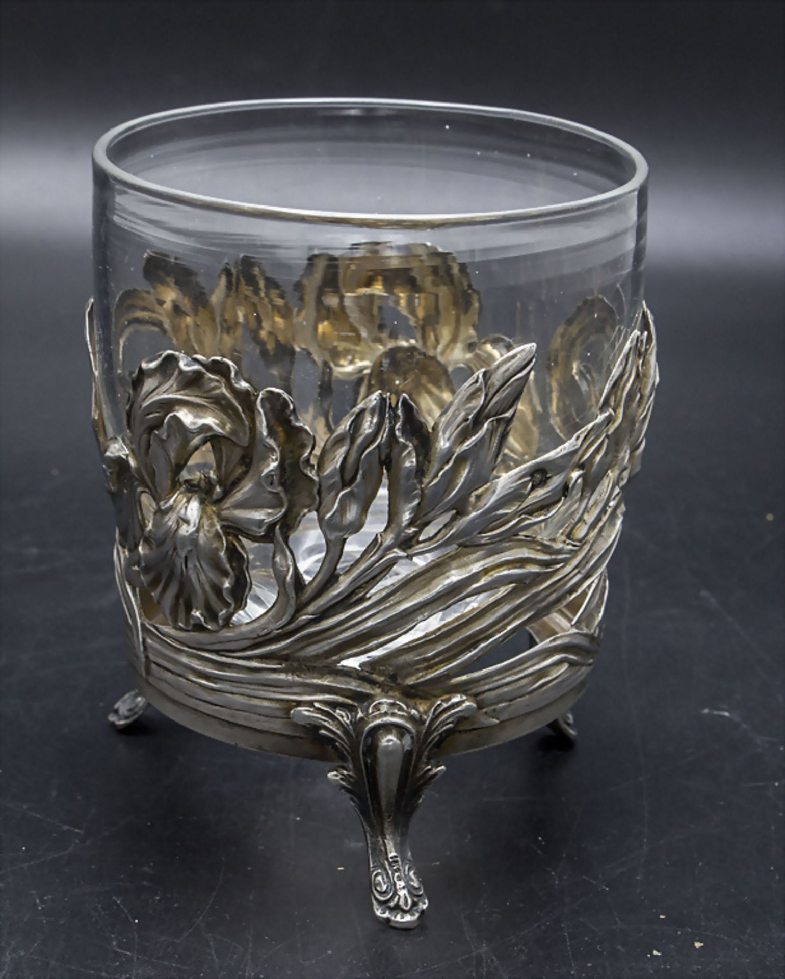Jugendstil Silberstand mit Glaseinsatz / An Art Nouveau vase with silver mount, Henri Lapeyre, ... - Bild 2 aus 3