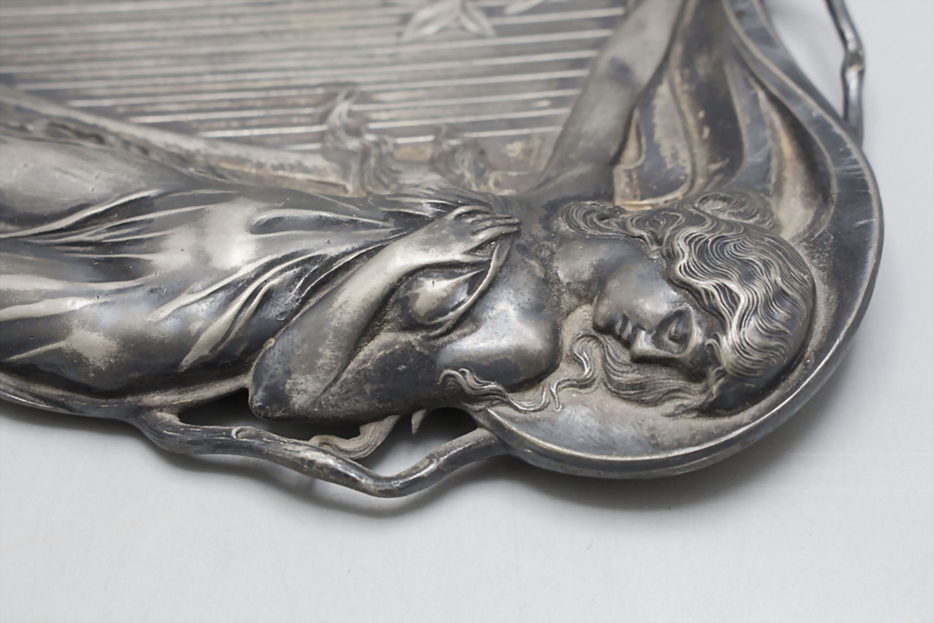 Jugendstil Schale 'Nymphe mit Harfe' / An Art Nouveau plate 'nymph with harp', WMF, ... - Bild 2 aus 4