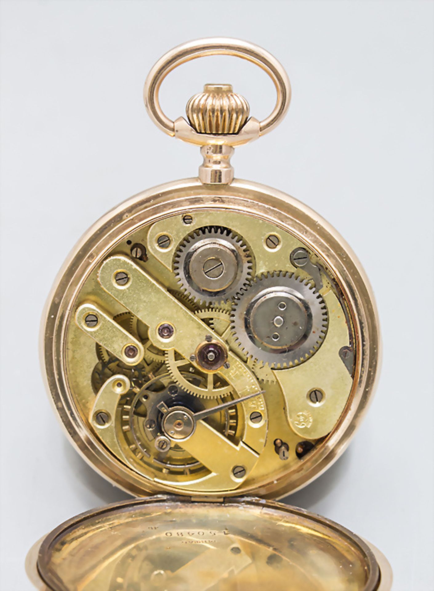 Savonette / Taschenuhr / A 14 ct gold pocket watch, Monopol Dürrstein, Dresden / Swiss, um 1910 - Image 4 of 7