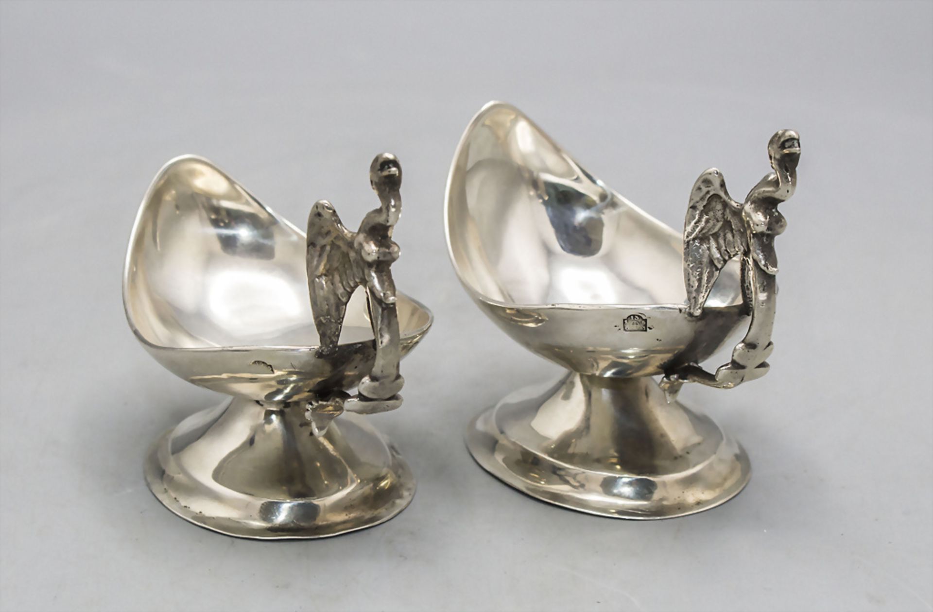 Paar Empire Salieren / A pair of Empire silver salt cellars, Wien, 1803 - Image 3 of 7