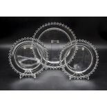 Dessertplatte mit 2 Tellern 'Andlau' / An 'Andlau' crystal glass dessert platter with 2 ...