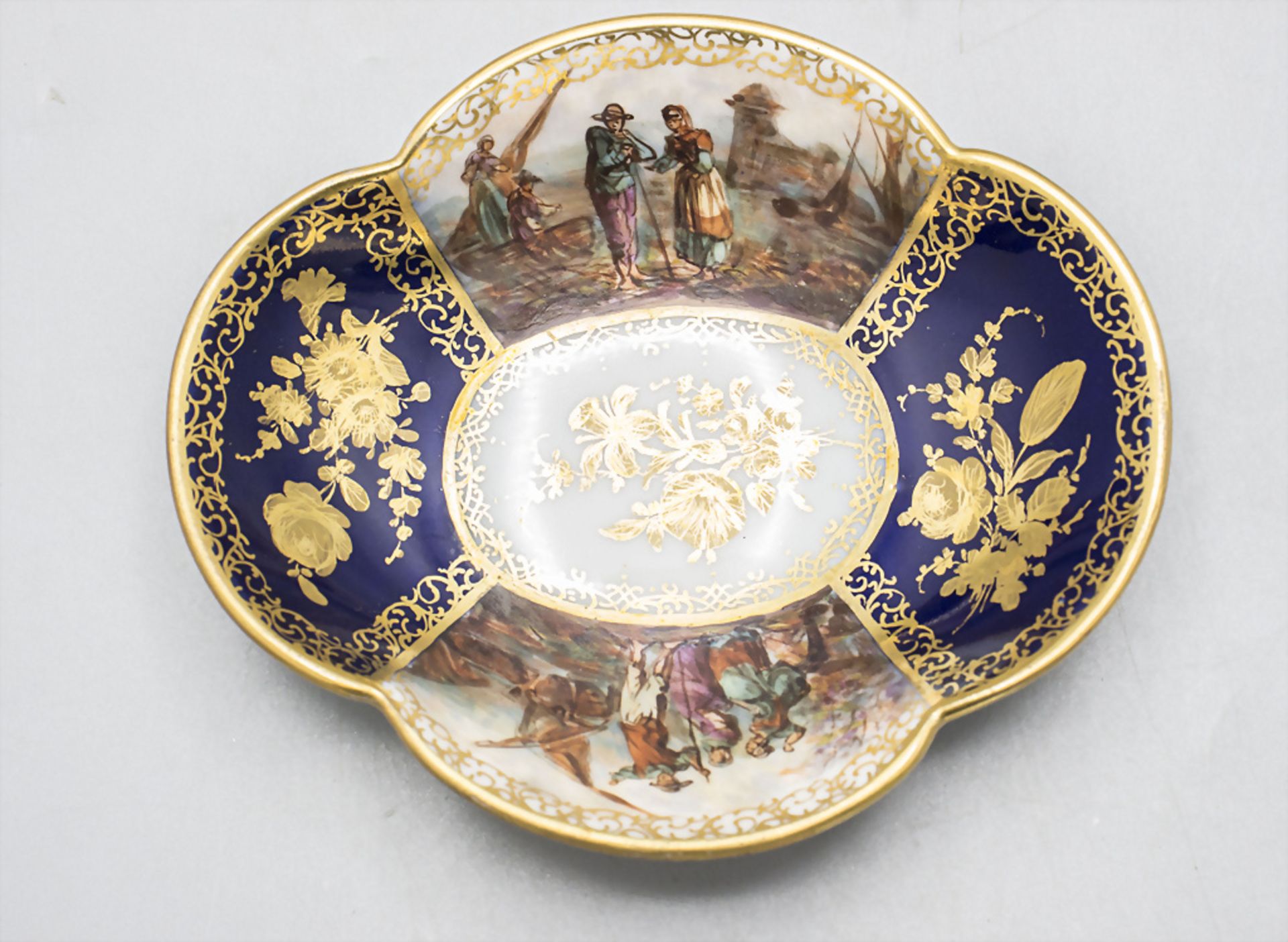 3 Zierschalen mit feinen Uferszenen / 3 decorative dishes finely painted with harbor and shore ... - Image 3 of 7