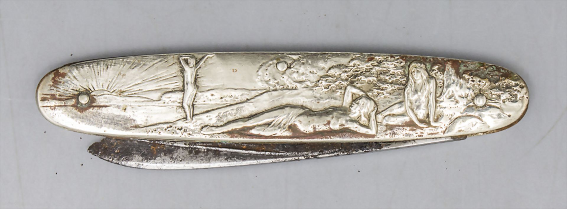 Jugendstil Taschenmesser mit weiblichem Halbakt / An Art Nouveau pocket knife with a female ... - Image 2 of 3