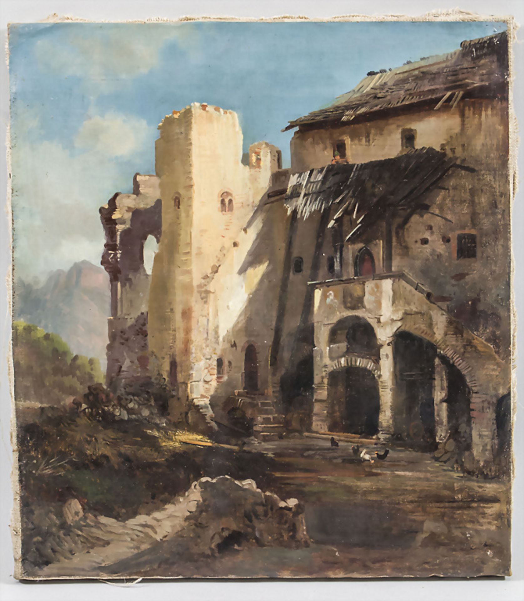 Unbekannter Künstler des 18./19. Jh., 'Ruine einer Klosteranlage' / 'Ruins of a monastery' - Image 2 of 3