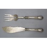 Fisch-Vorlegebesteck / A silver fish serving cutlery, deutsch, um 1900