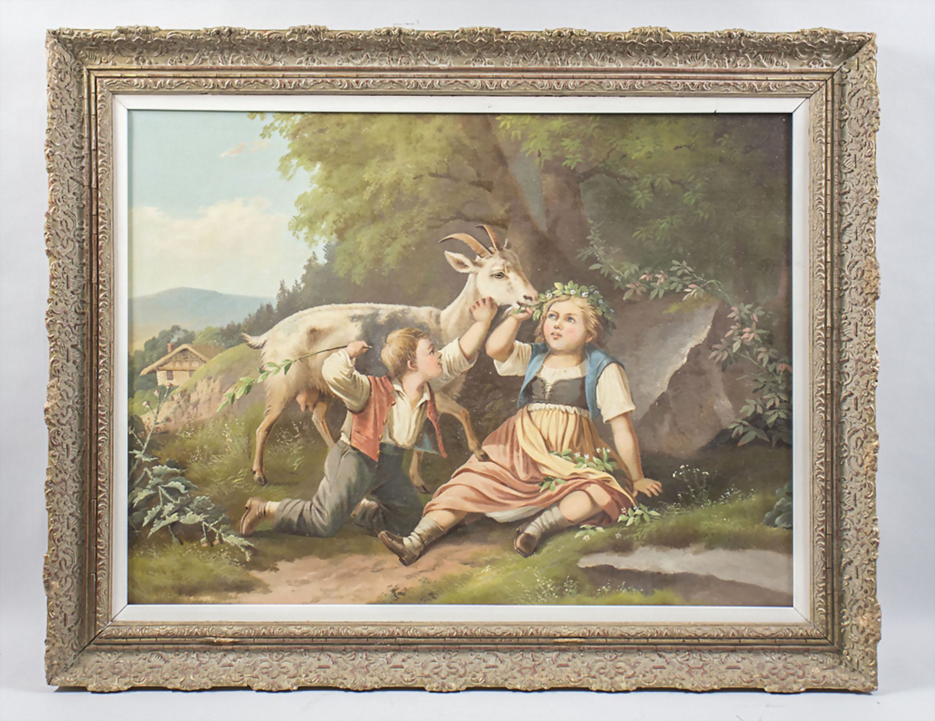 Rudolf GAUPMANN (1815-1877), 'Kinder mit Ziege' / 'Children with goat' - Image 2 of 5