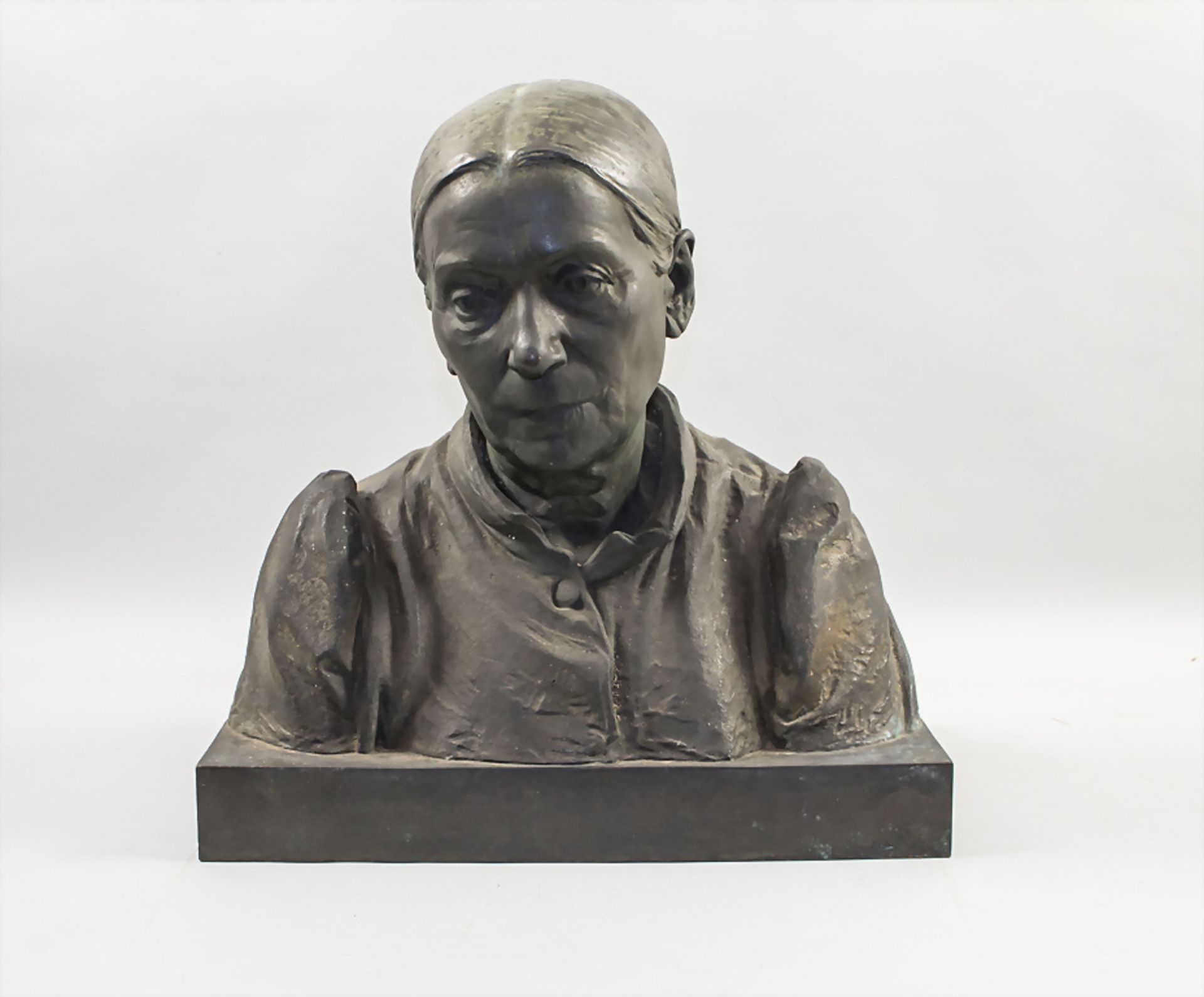Johannes KNUBEL (1877 Münster-1949 Düsseldorf), Bronze 'Büste einer alten Frau' / A bronze ... - Bild 2 aus 8