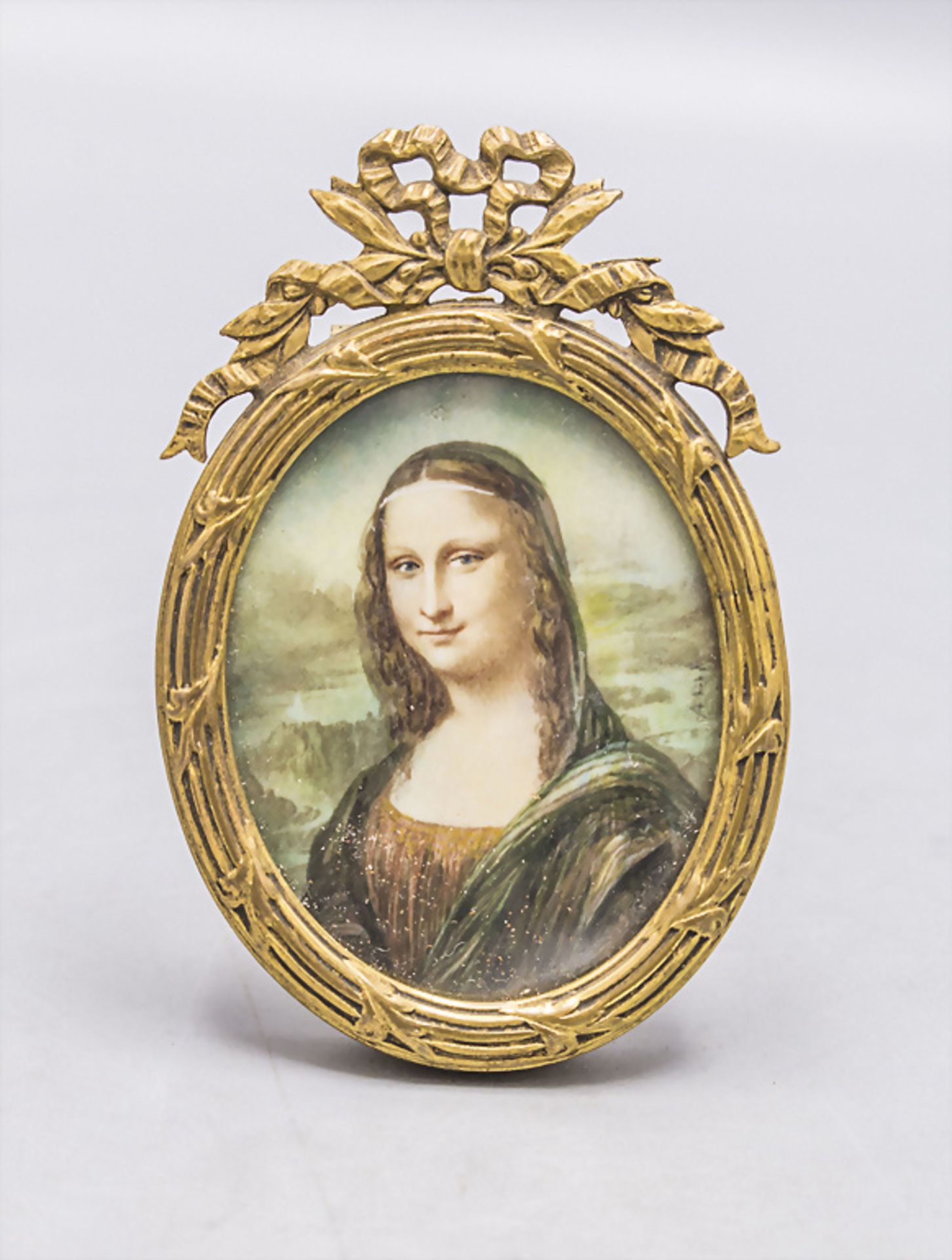 Miniatur Porträt der Mona Lisa / A miniature portrait of Mona Lisa, Frankreich, Mitte/Ende 19. Jh.