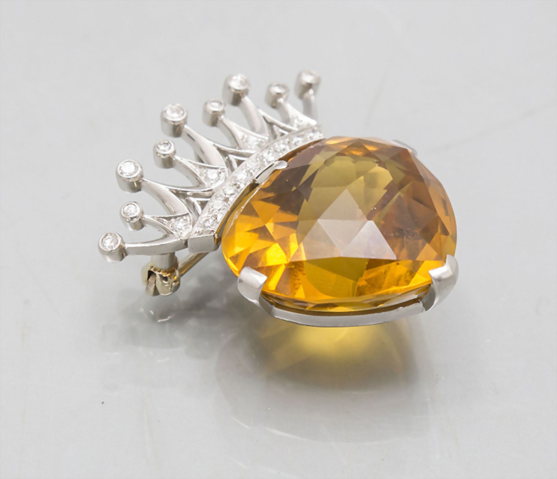 Anhänger und/oder Brosche / A 14 ct gold pendant and/or brooch, 20. Jh. - Bild 2 aus 3