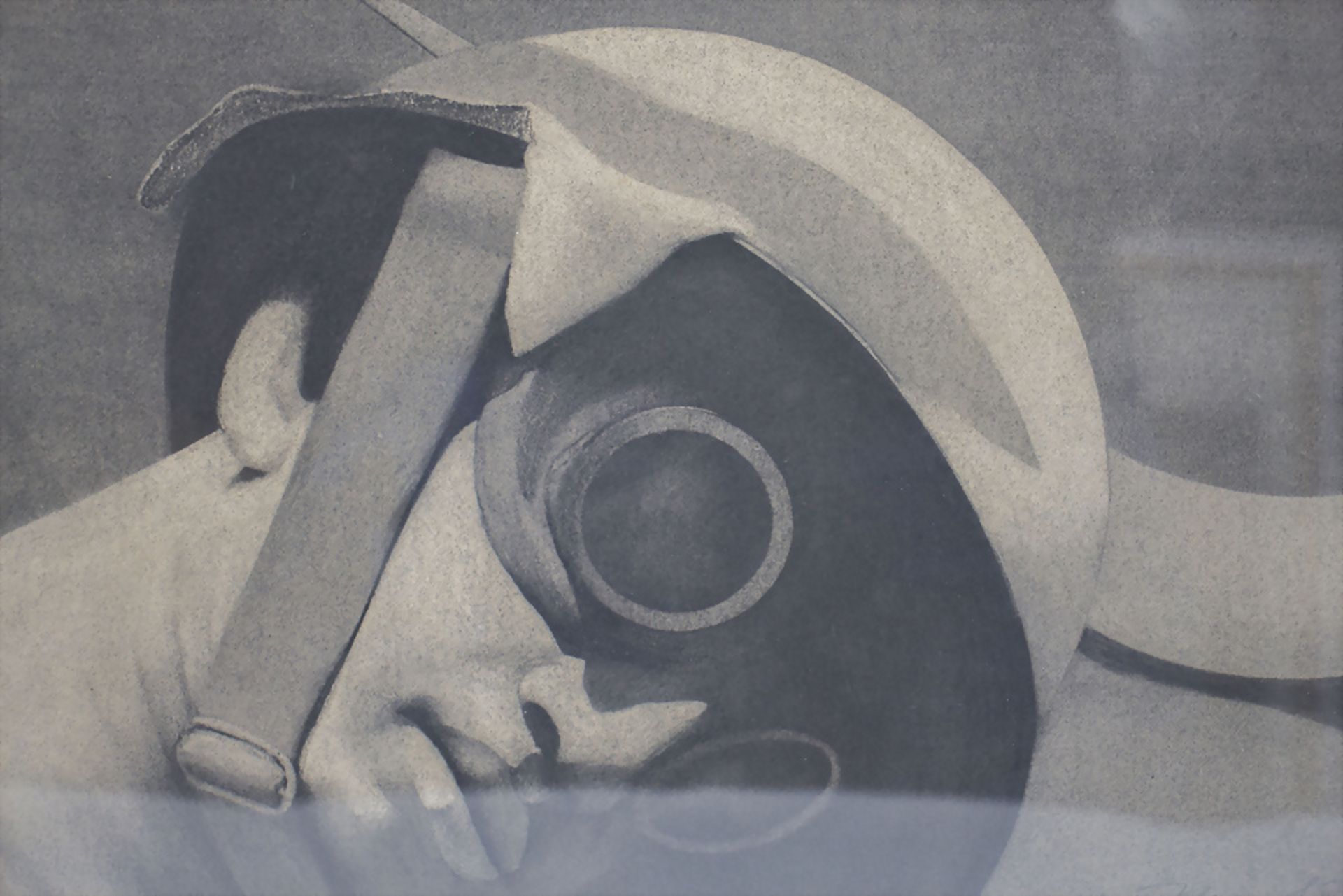 Unbekannter Signaturist des 20. Jh., 'Der Stahlhelmträger' / 'The steal helmet wearer', 1968 - Image 4 of 7