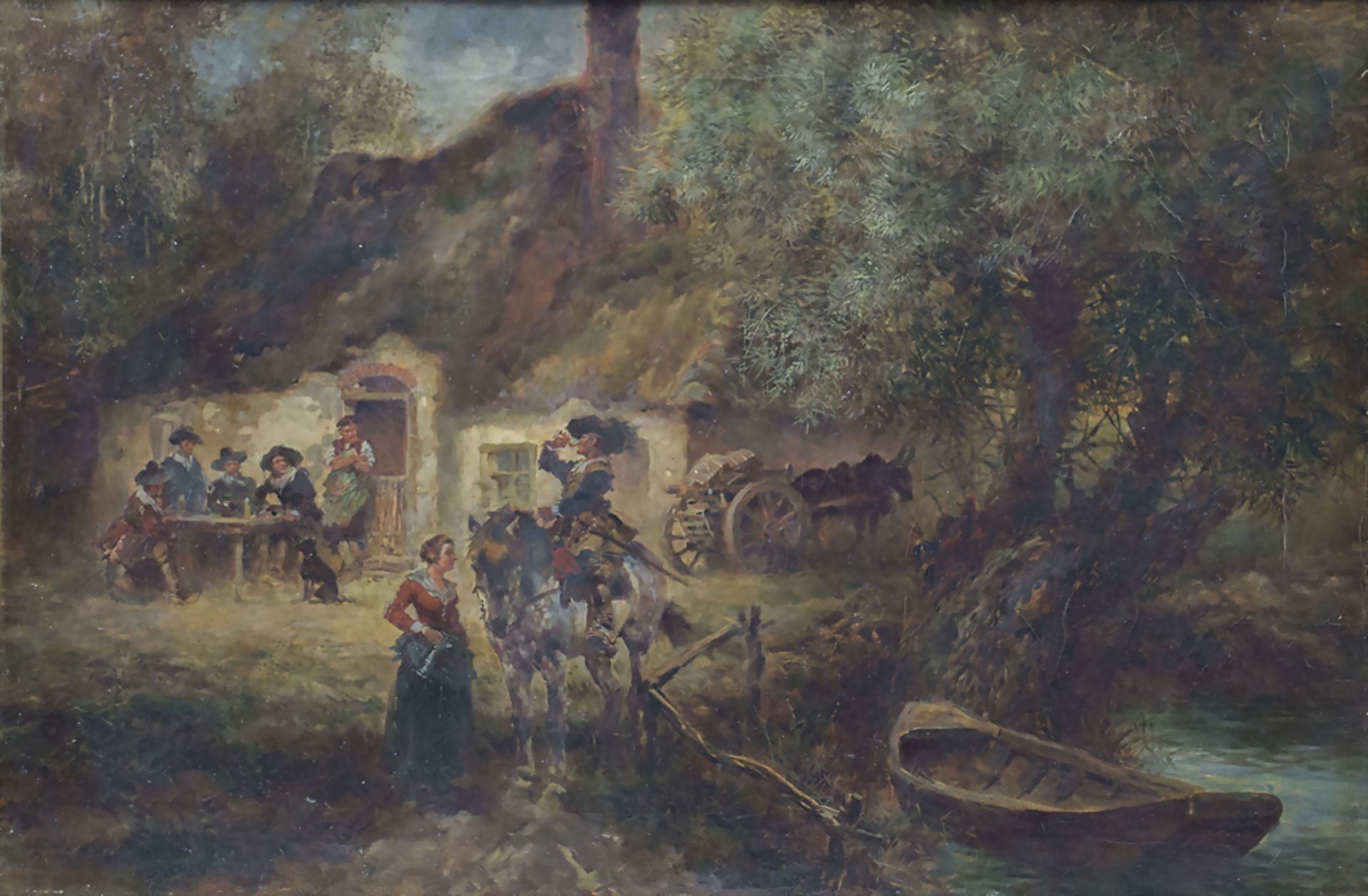 Anton HOFFMANN (1863-1938), 'Einkehr im Wirtshaus' / 'Stop at a tavern'