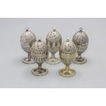 5 Salzstreuer / 5 plated salt shakers, WMF, Geislingen, um 1890