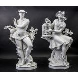 Paar große Porzellan Plastiken / A pair of large porcelain sculptures, Rosenthal, ...