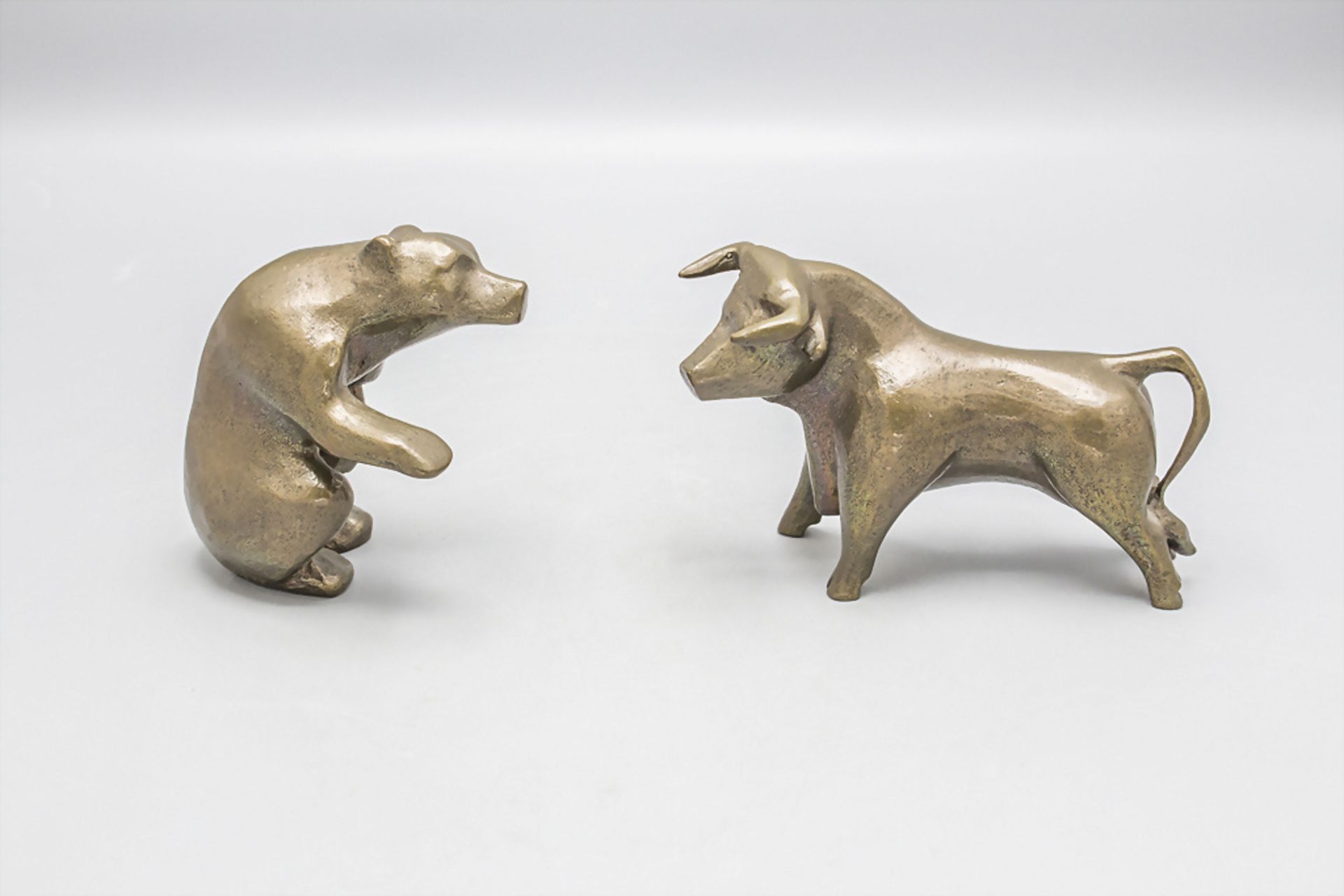 Wolfgang LAMCHÉ (*1947 in Hamm/ Westfalen), 'Bulle und Bär' / A bronze 'Bull and bear', 2000 - Image 2 of 9