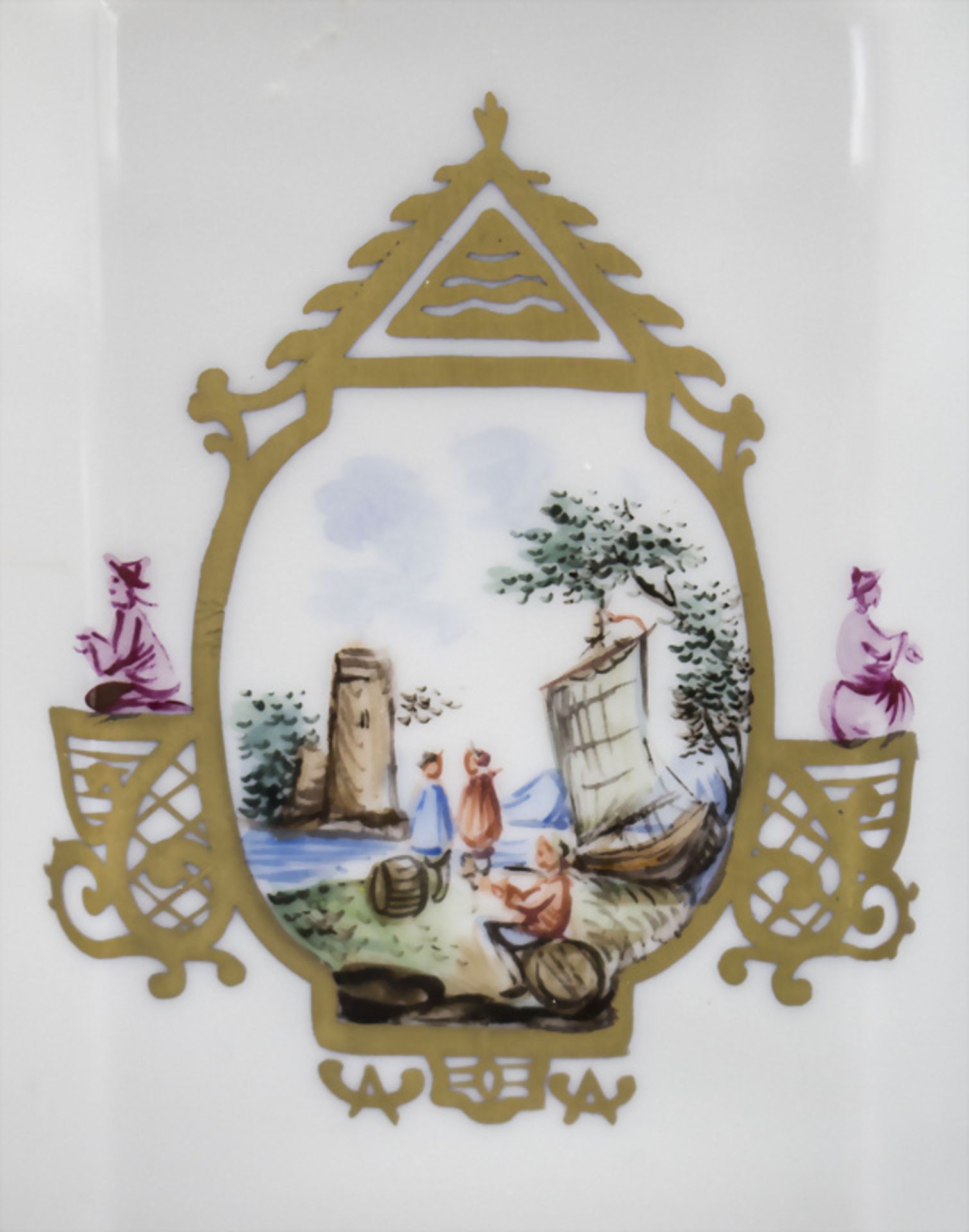 Teedose mit Chinoiserien / A tea caddy with Chinoiserie scenes, Carl Thieme, Potschappel, nach 1900 - Image 7 of 8