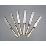 6 Obstmesser / 6 silver fruit knives, deutsch, um 1900