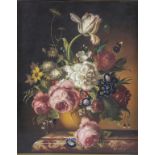 Hildegard SCHWAMMBERGER (*1950), 'Altmeisterliches Blumenbouquet' / An old master-style flower ...