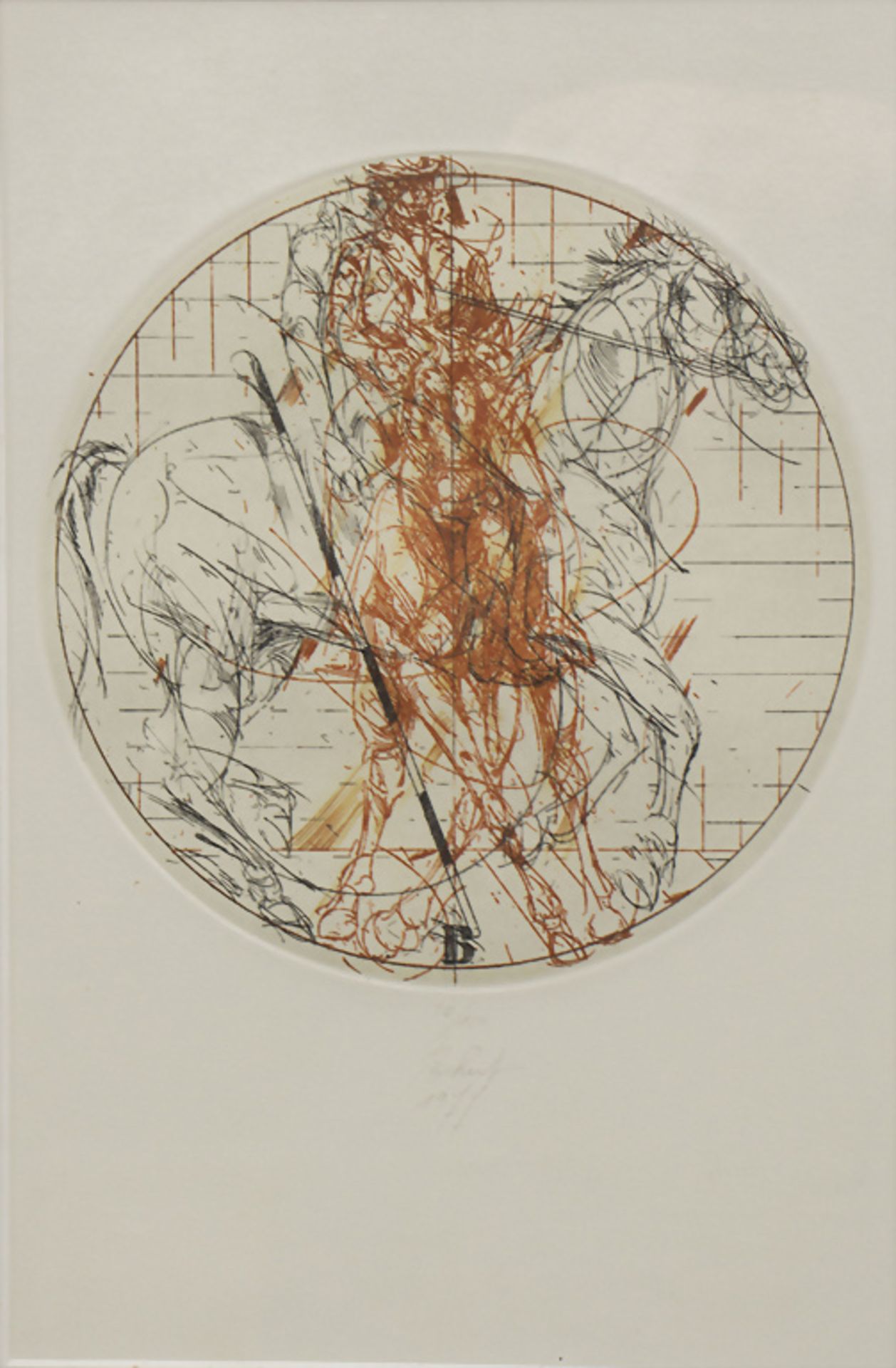 Unbekannter Künstler des 20. Jh., 'Reiter und Ross' / 'Horseman and steed' - Image 2 of 5
