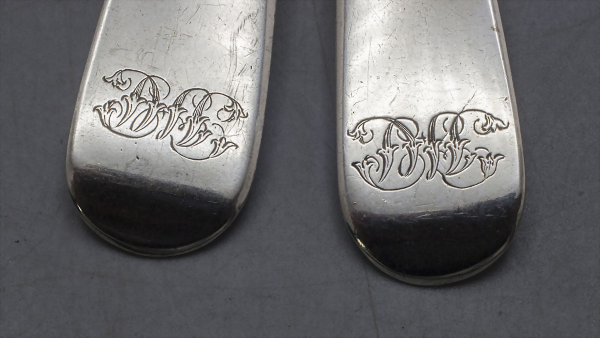 Paar Salzlöffel / A pair of Georgian silver salt spoons, James Beebe, London, 1825 - Image 4 of 4