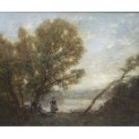 Unbekannter Maler des 19. Jh, 'Frauen in Flusslandschaft' / 'Women in a river landscape'