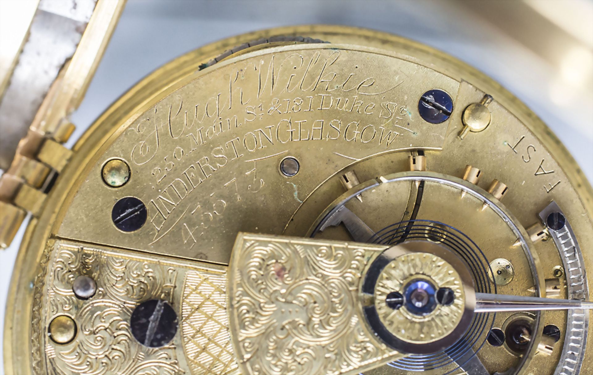 Offene Taschenuhr / An 18 ct gold open faced pocket watch, Hugh Wilkie, Glasgow, um 1900 - Image 4 of 8