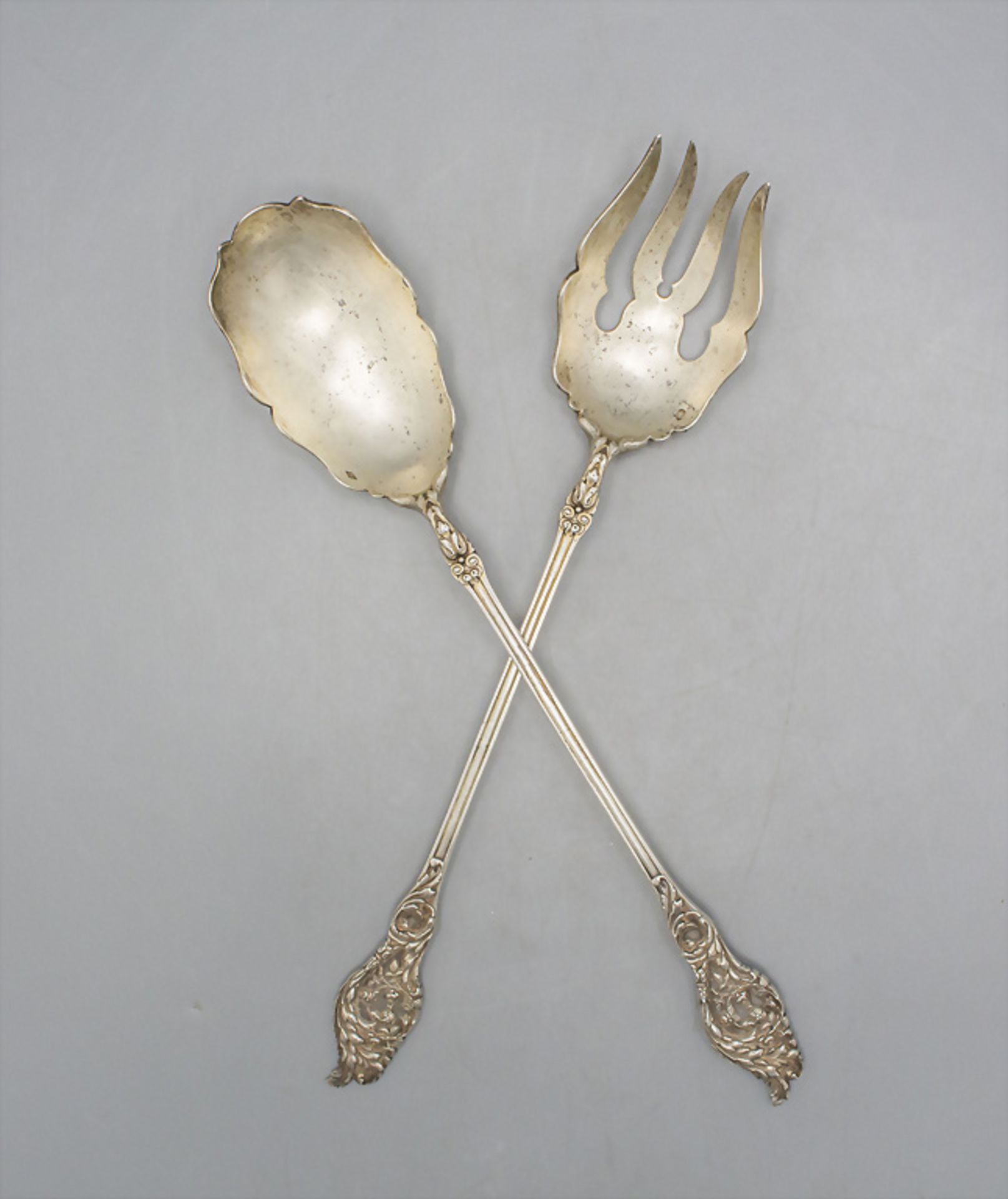 Salatbesteck / Silver salad servers / Couvert à salade en argent massif, J. Granvigne, Paris, ...