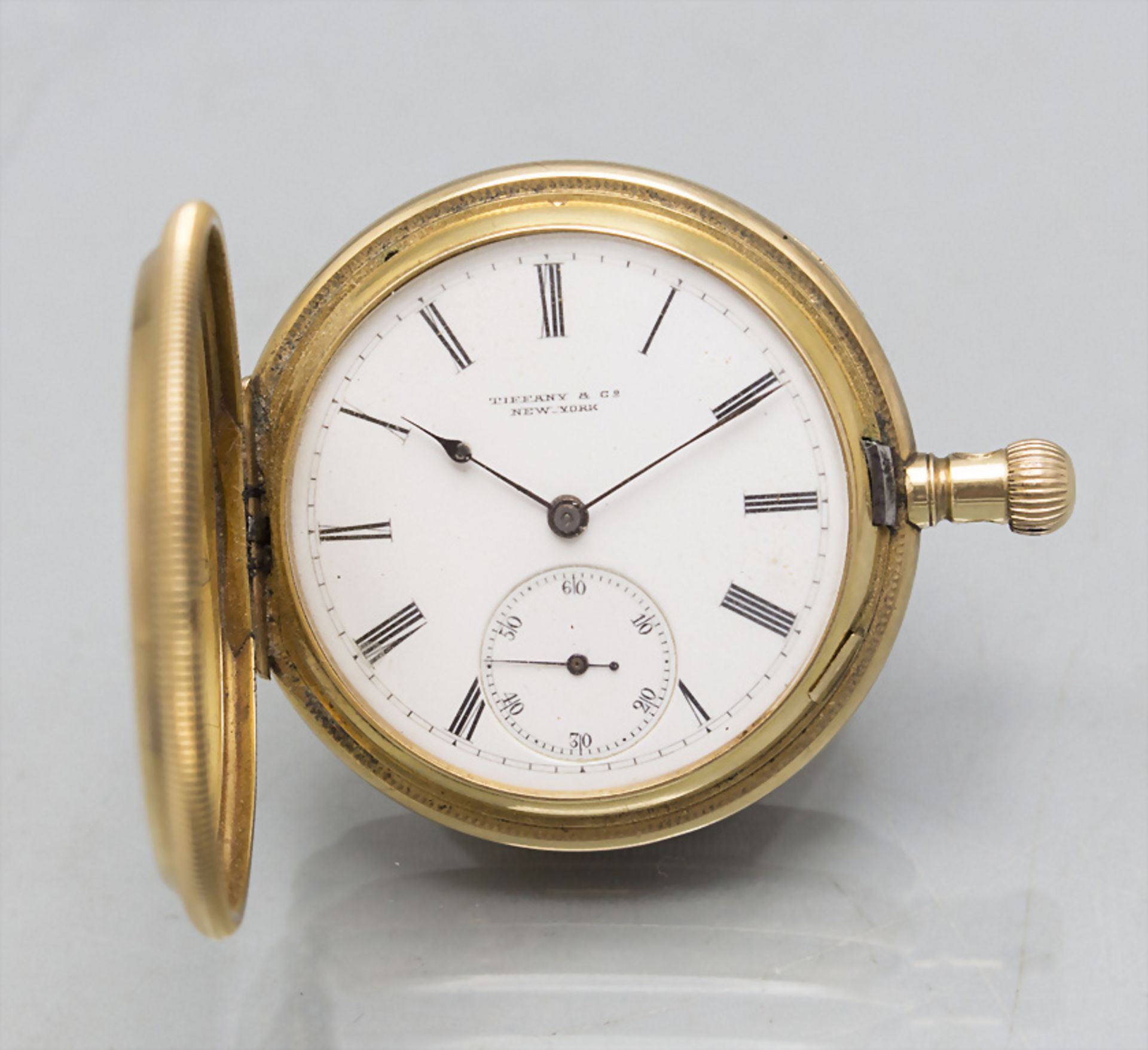 Savonette Taschenuhr / An 18 ct gold pocket watch, Tiffany & Co., New York, um 1910