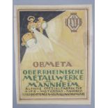 Werner VON PIGAGE (1888-1959), Plakatentwurf 'OBMETA' / Poster design 'OBMETA', 1920er Jahre