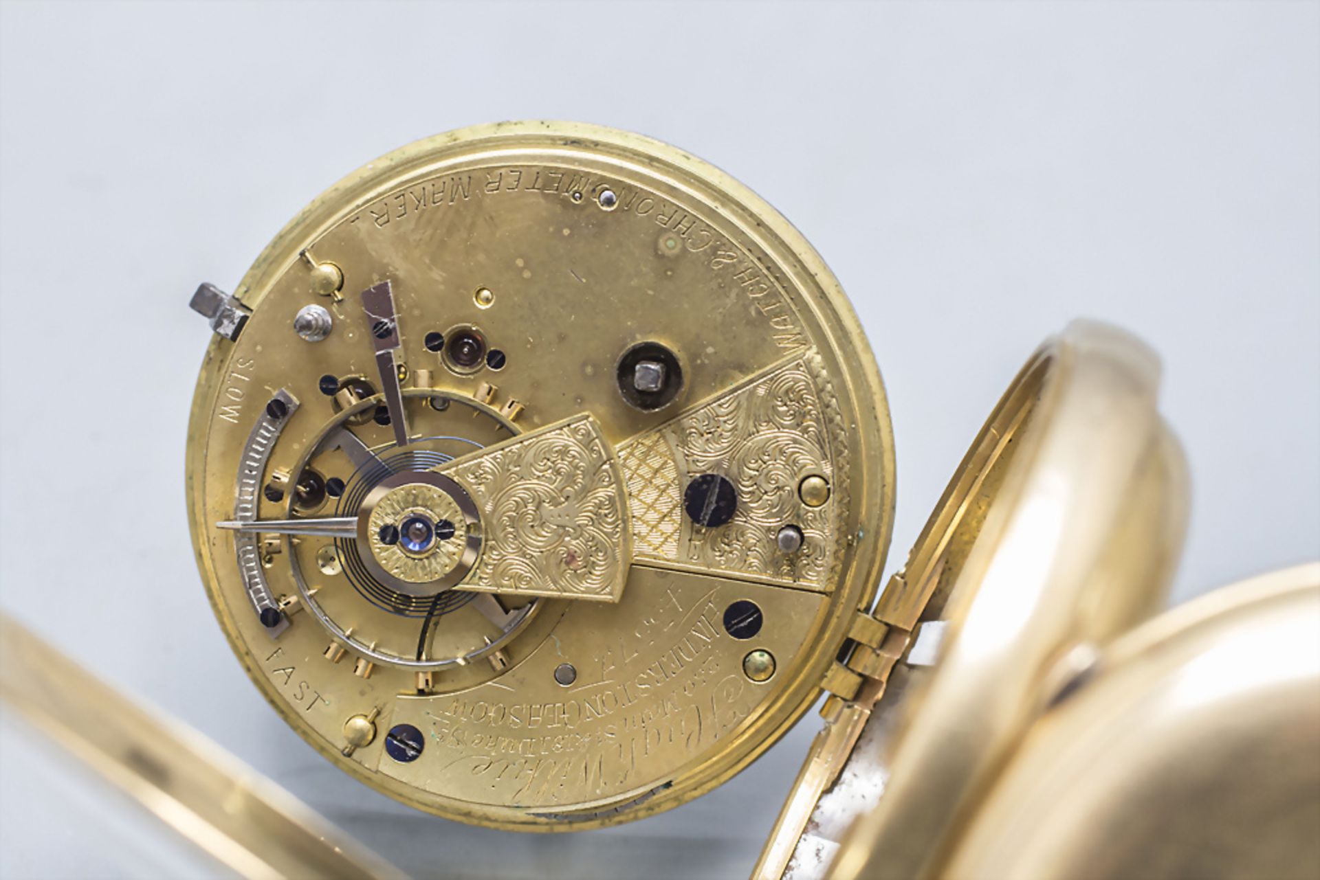 Offene Taschenuhr / An 18 ct gold open faced pocket watch, Hugh Wilkie, Glasgow, um 1900 - Bild 3 aus 8