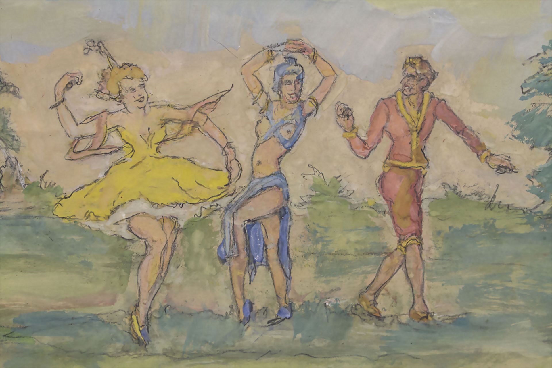 Werner VON PIGAGE (1888-1959), Skizze und Farbskizze für Wandgemälde in Obersalzberg, ... - Bild 5 aus 7