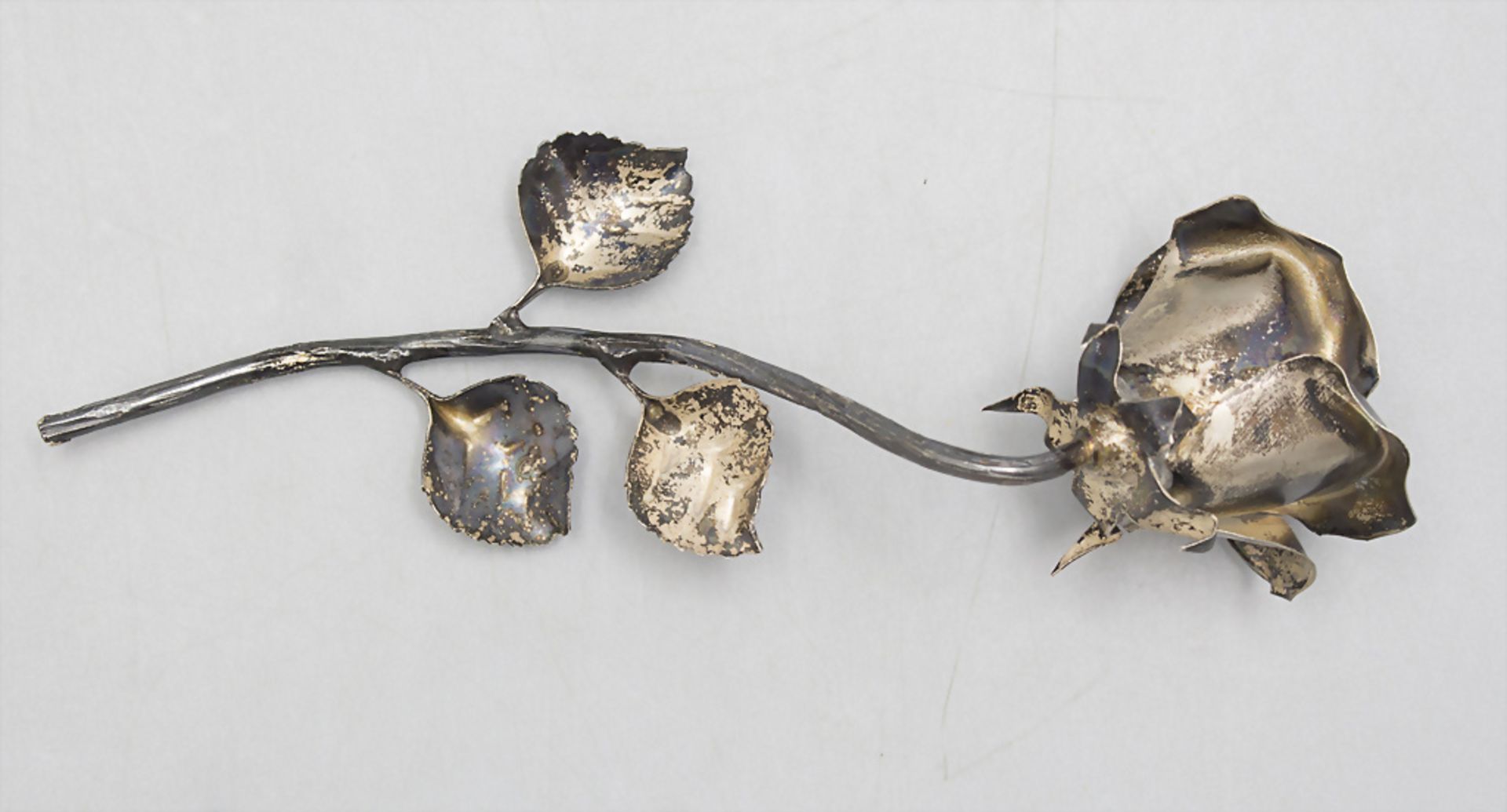 Rose in Silber / A single stem silver rose, Mailand, um 1955-1970 - Image 4 of 5