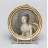 Miniatur Porträt einer jungen Rokoko Dame / A miniature portrait of a young Rococo lady, ...