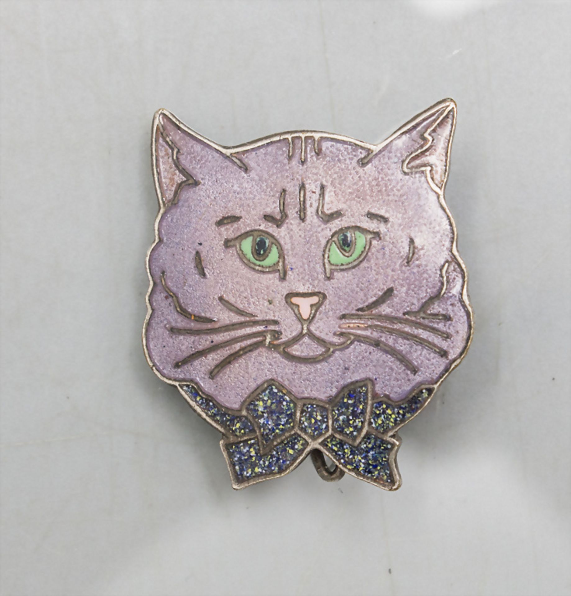 Vintage Brosche mit Katzenkopf / A brooch with a cat head, um 1920/30