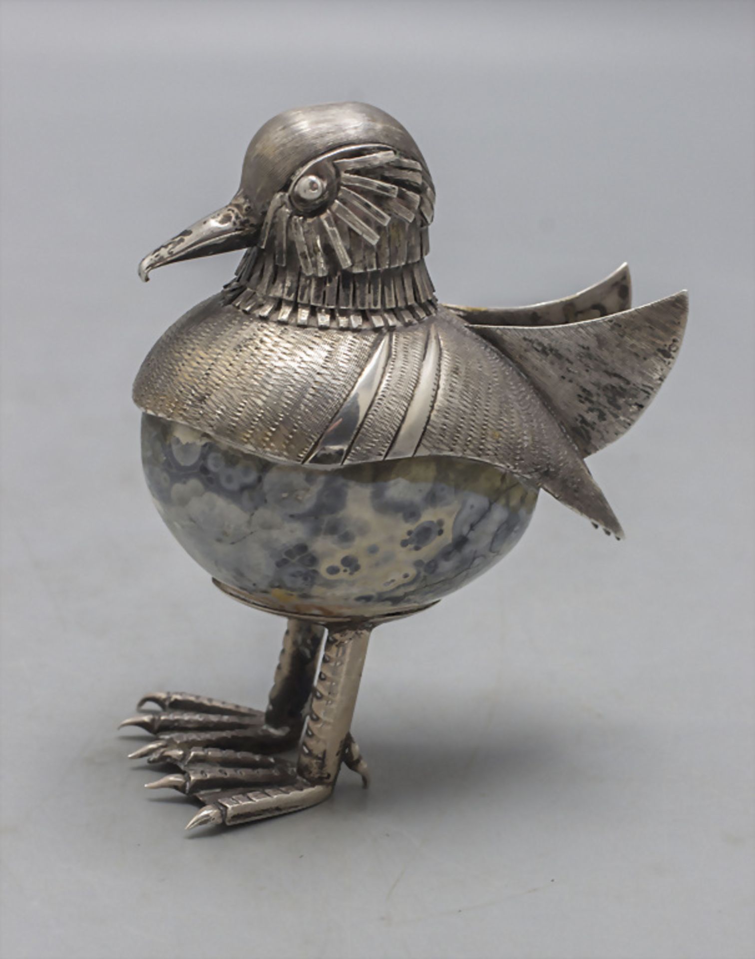 Vogelfigur / A vintage Sterling silver and stone figurine of a bird, Südamerika, 20. Jh. - Image 2 of 5