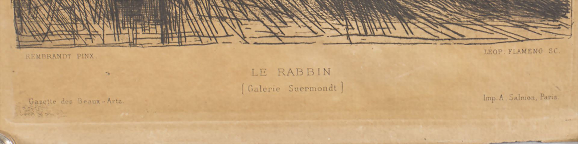 Rembrandt VAN RIJN (1606-1669), 'Le Rabbin', Gazette des Beaux Arts, Paris, Ende 19. Jh. - Bild 3 aus 4