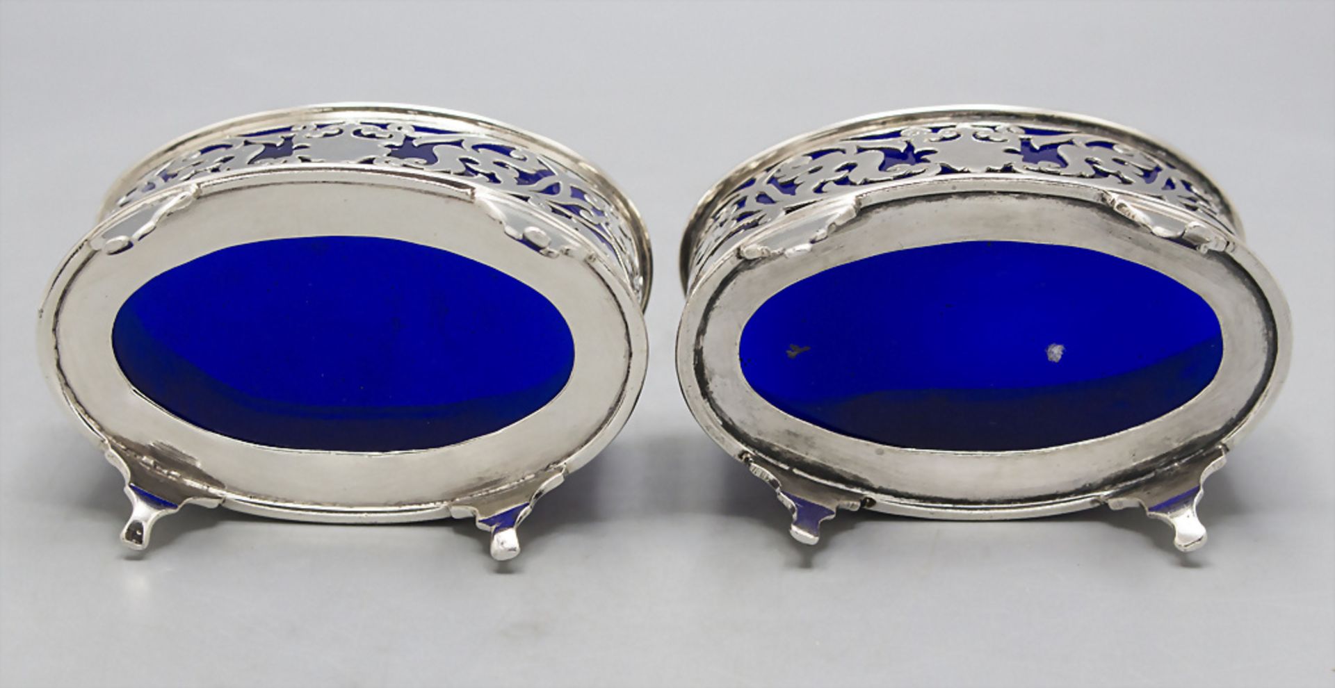 Paar Salieren / A pair of silver salt cellars, Broadway and Co., Birmingham, 1900 - Bild 5 aus 6