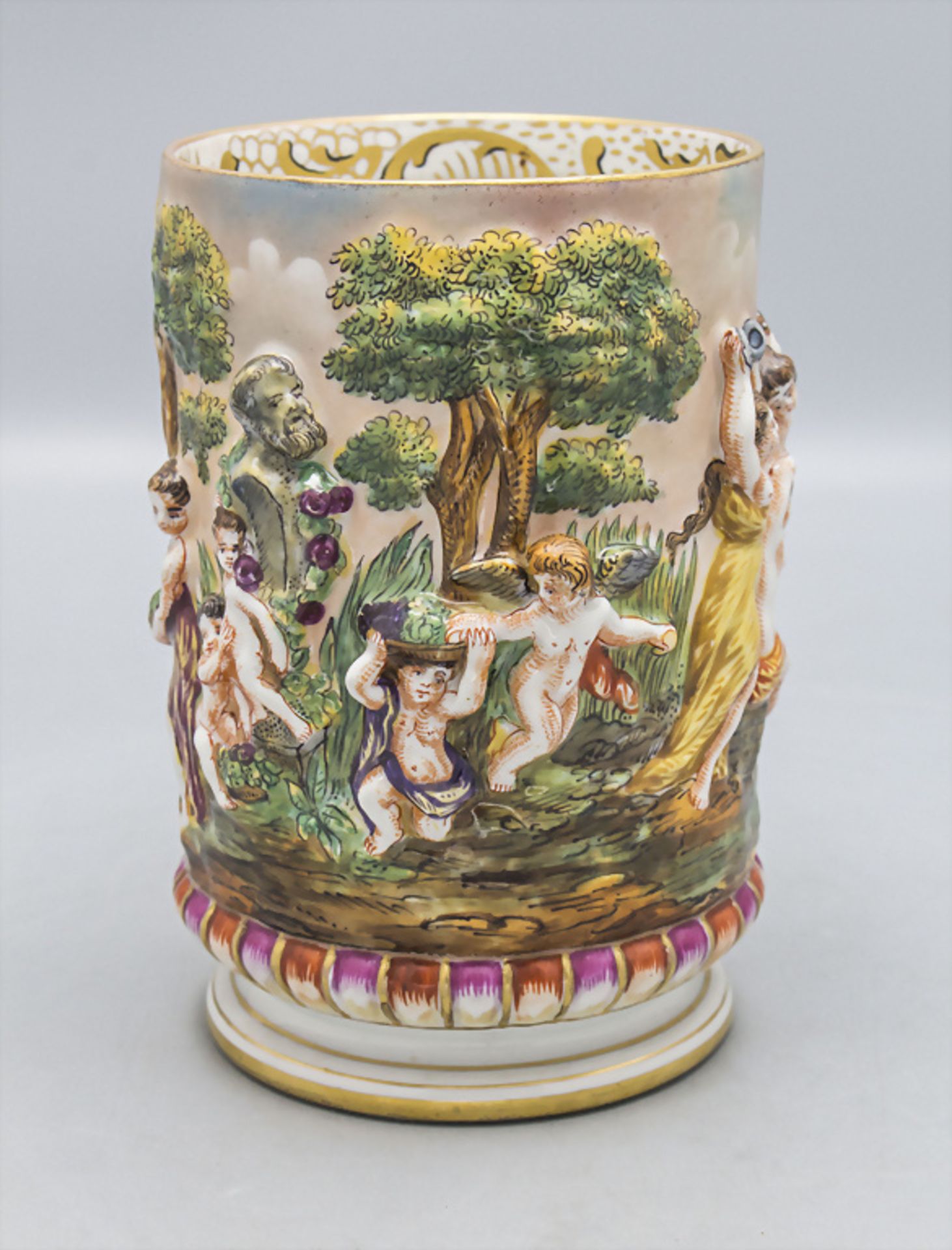 Ziergefäß / Vase im Capodimonte-Stil / A decorative vase, Ernst Bohne & Söhne, Rudolstadt, um 1900 - Image 3 of 6