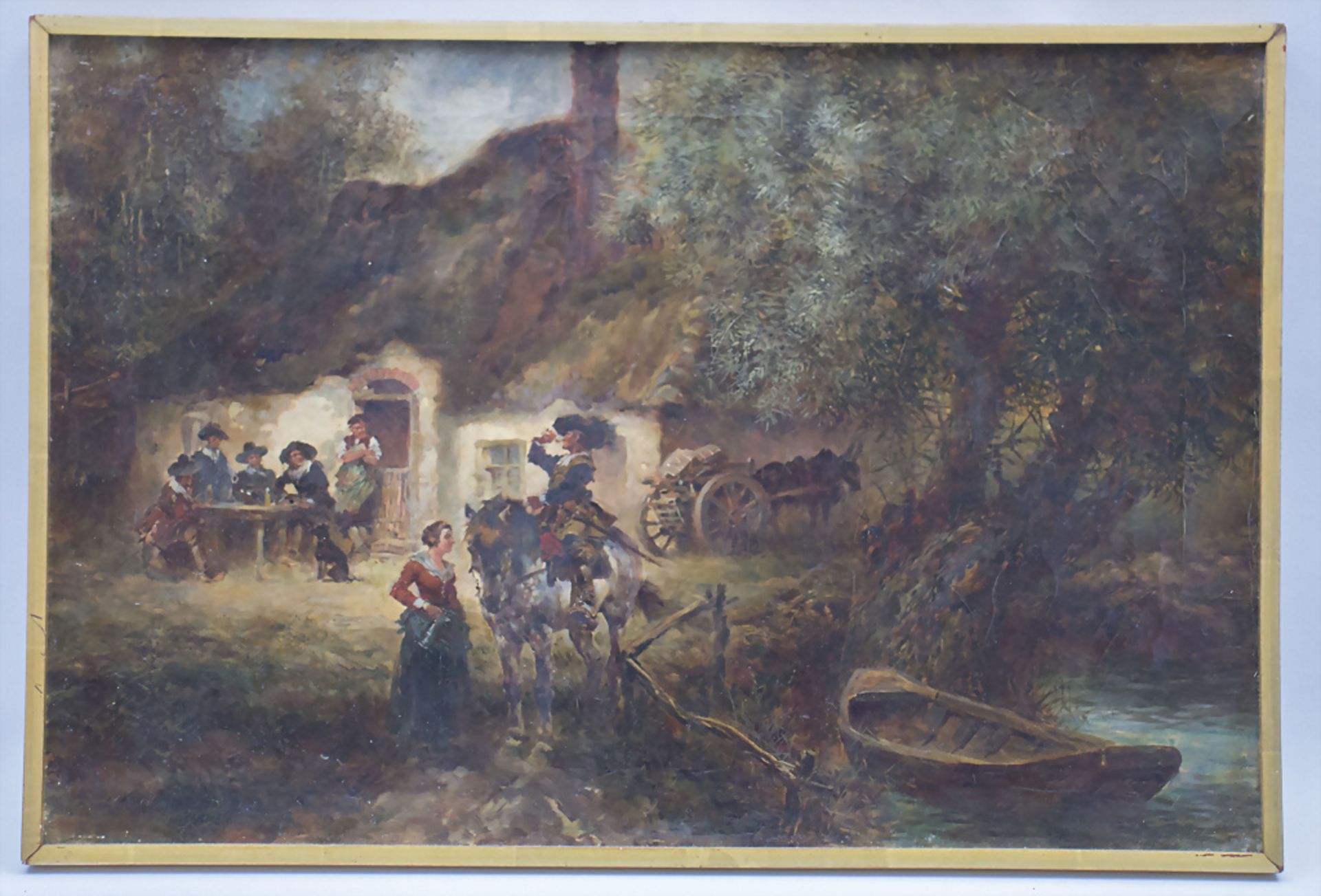 Anton HOFFMANN (1863-1938), 'Einkehr im Wirtshaus' / 'Stop at a tavern' - Bild 2 aus 6