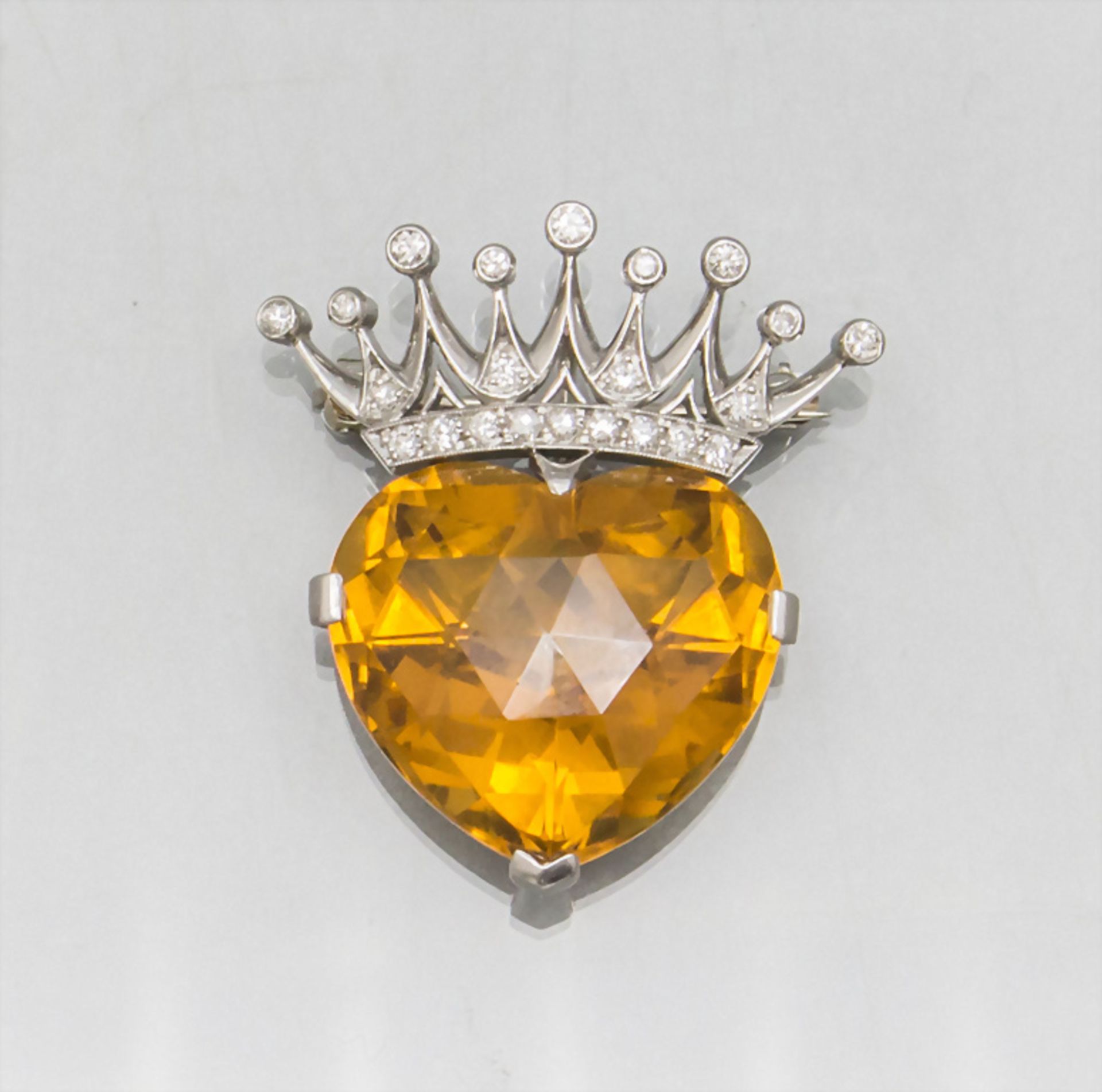 Anhänger und/oder Brosche / A 14 ct gold pendant and/or brooch, 20. Jh.