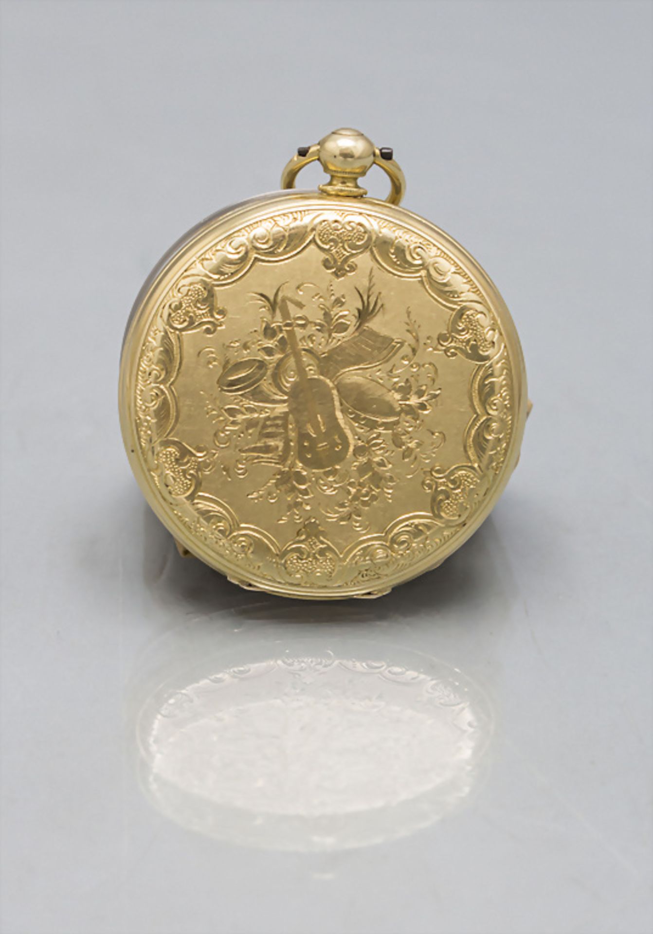 Offene Taschenuhr / An 18 ct gold open face pocket watch, Martin & Marchinville, Geneve/Genf, ... - Bild 4 aus 4