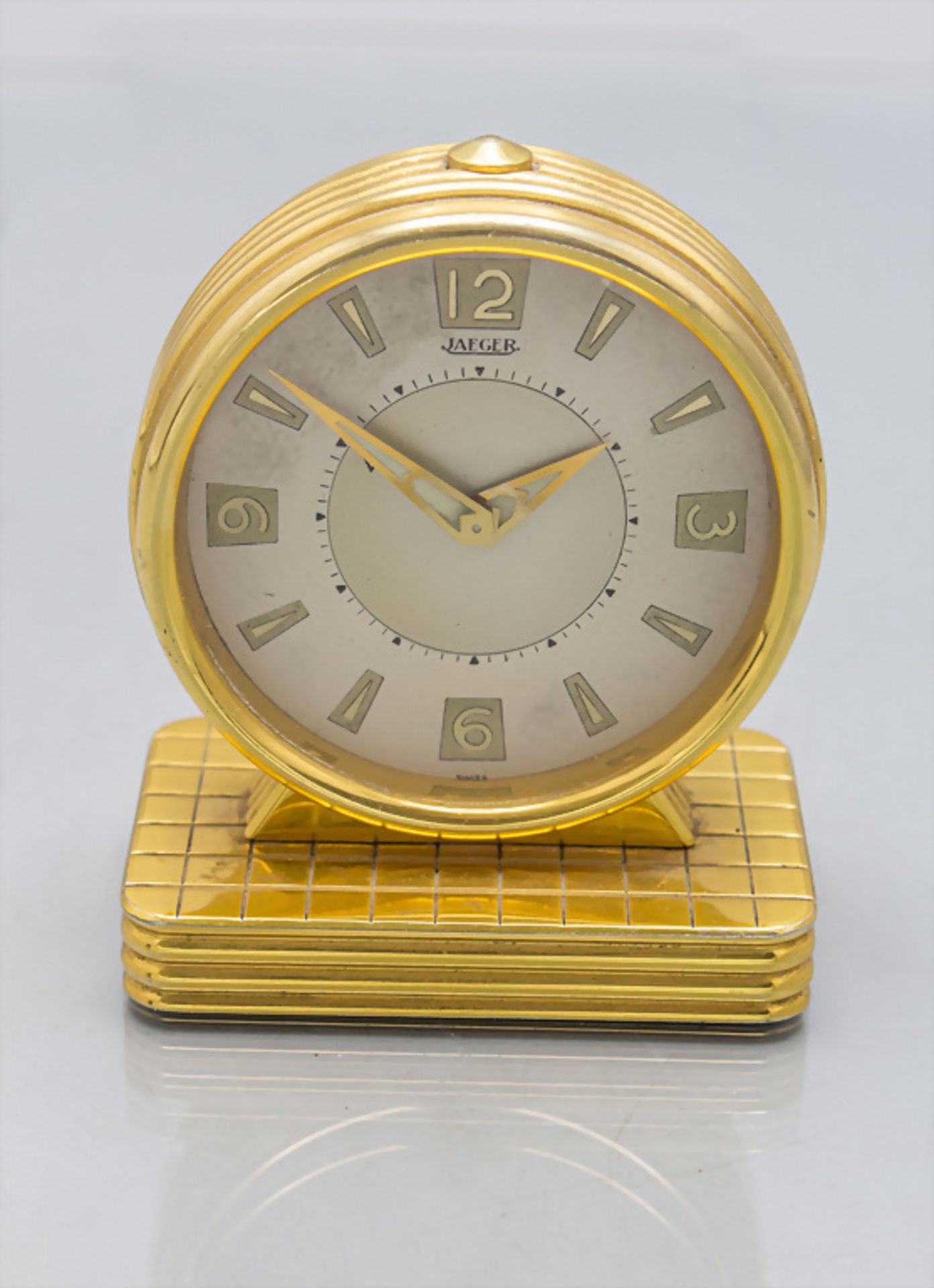 Tischuhr mit Wecker / An alarm clock, Jaeger, Swiss/Schweiz