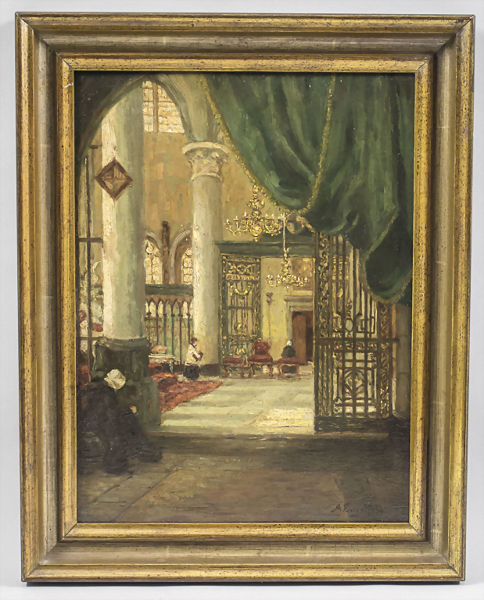 Albert ENGSTFELD (1876-1956), 'Kircheninterieur' / 'Church interior', Düsseldorfer Schule - Bild 2 aus 3